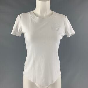 BRANDON MAXWELL Size S White Cotton T-Shirt